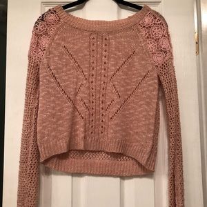 Pink cropped sweater